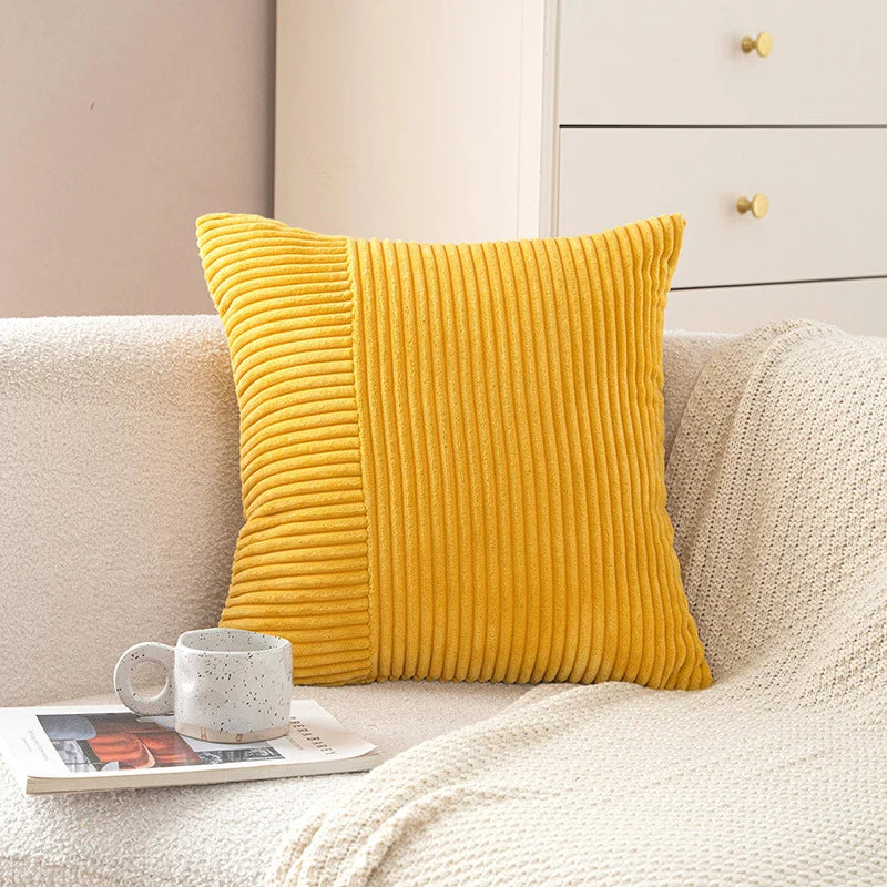 Pillow Cover Mixed-Rib Corduroy Concealed Zipper