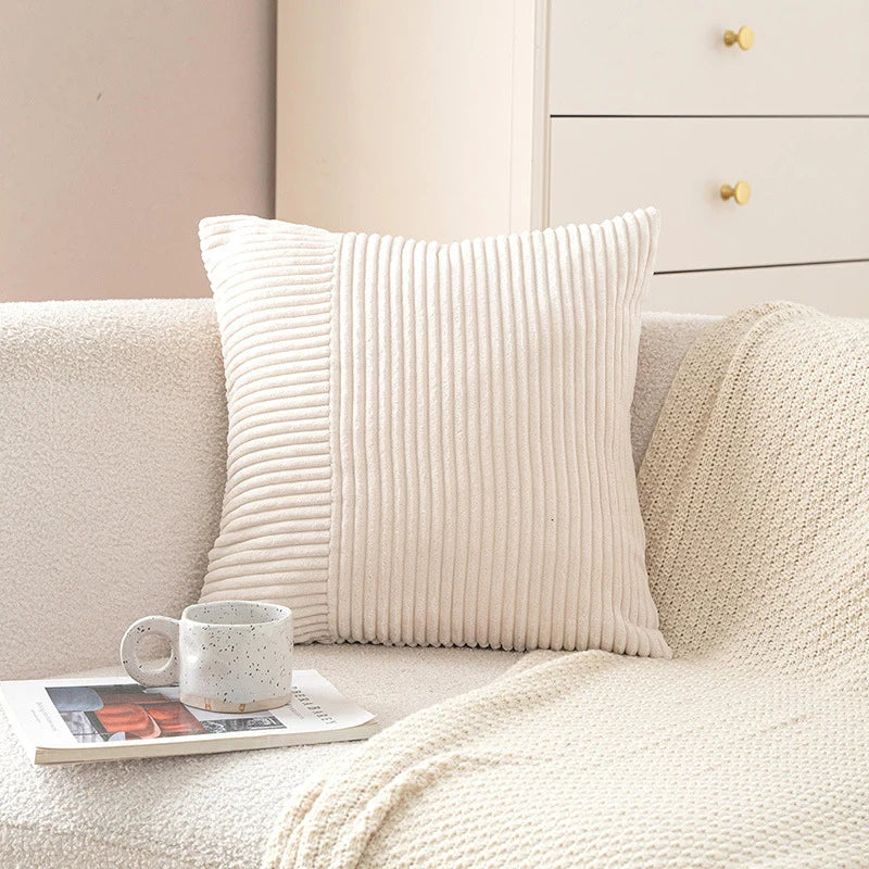 Pillow Cover Mixed-Rib Corduroy Concealed Zipper