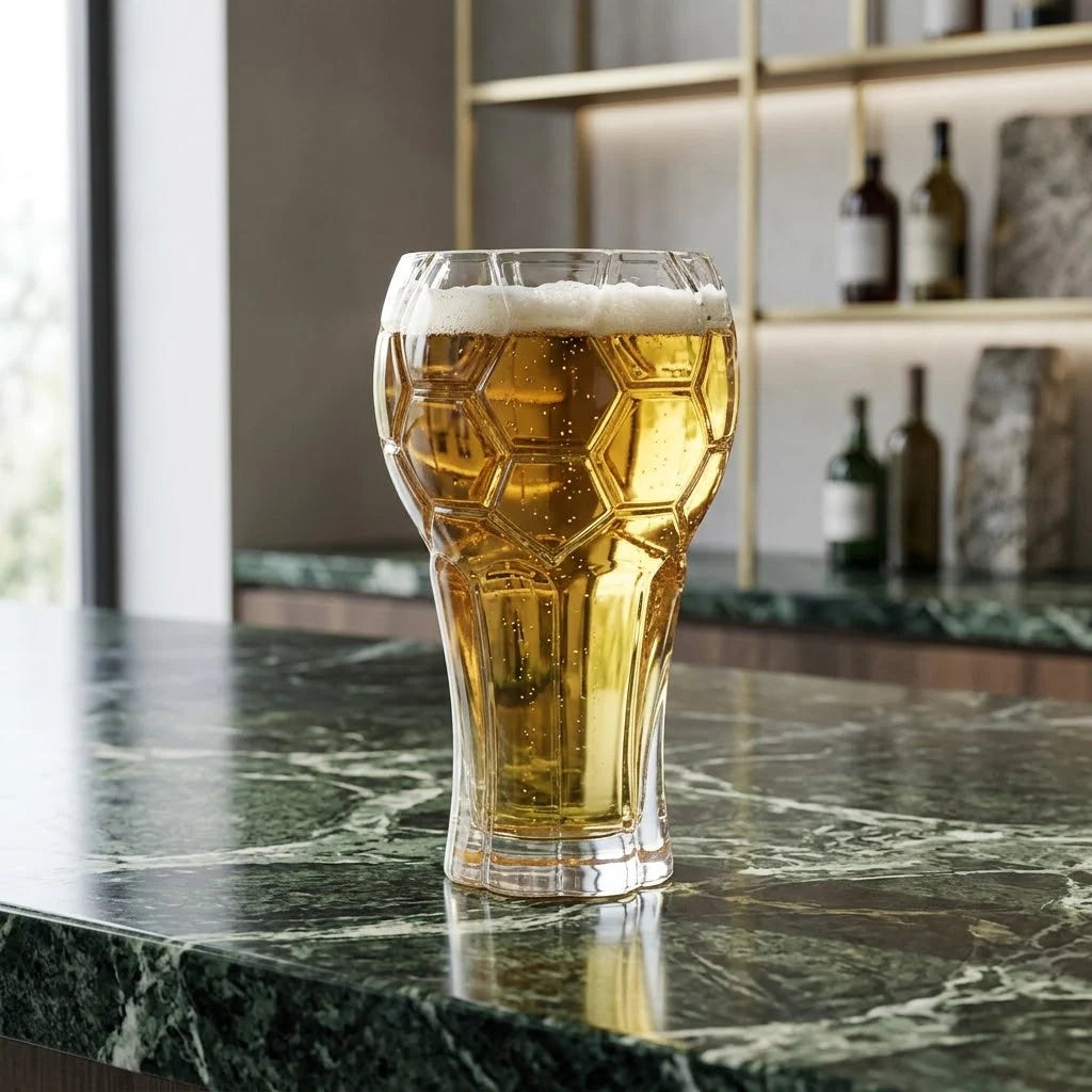 Pint Glass Football-Textured Grip 20.3 Fl Oz