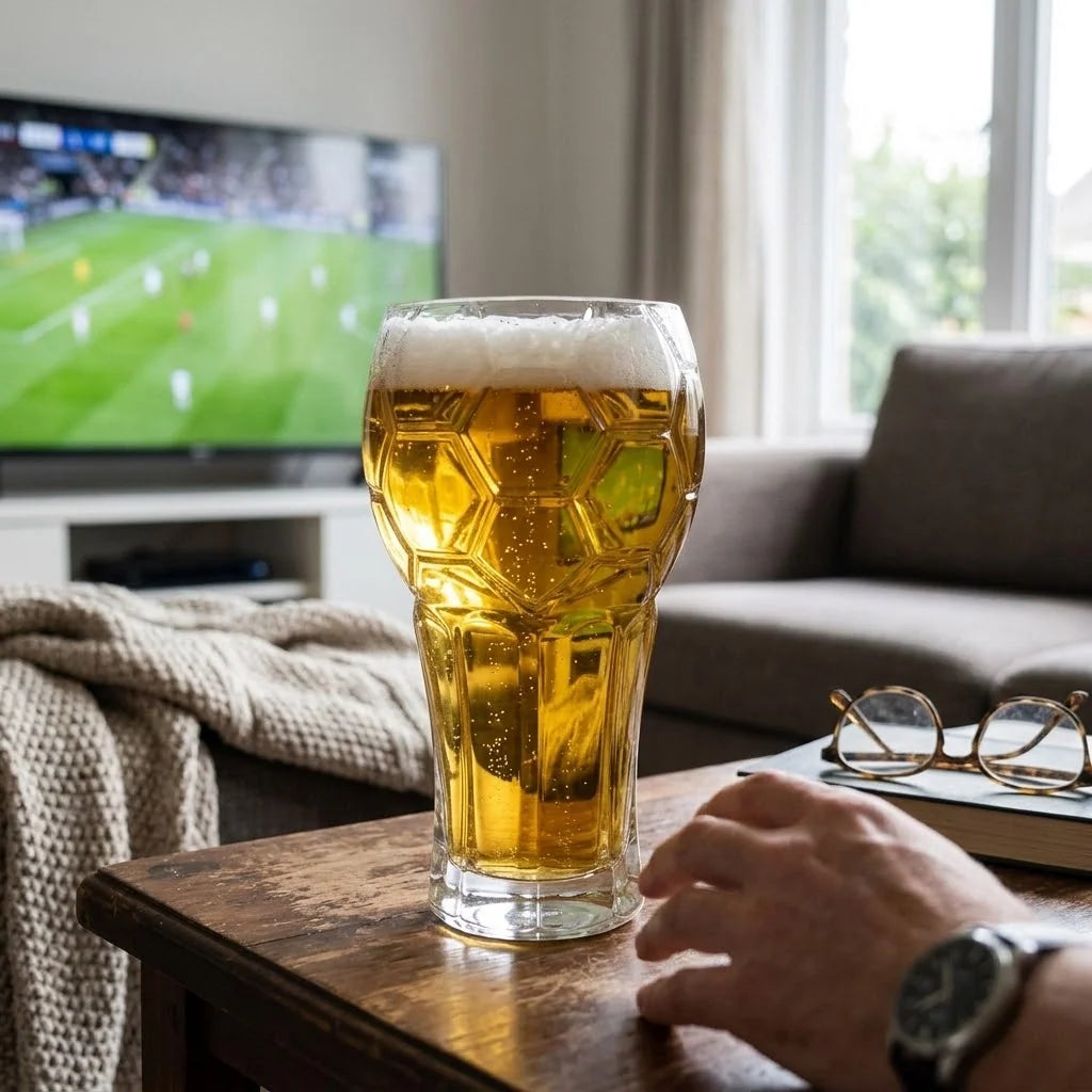 Pint Glass Football-Textured Grip 20.3 Fl Oz