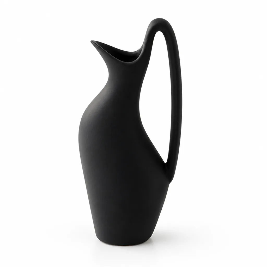 Pitcher Vase Sculptural Matte Ceramic Single Stem
