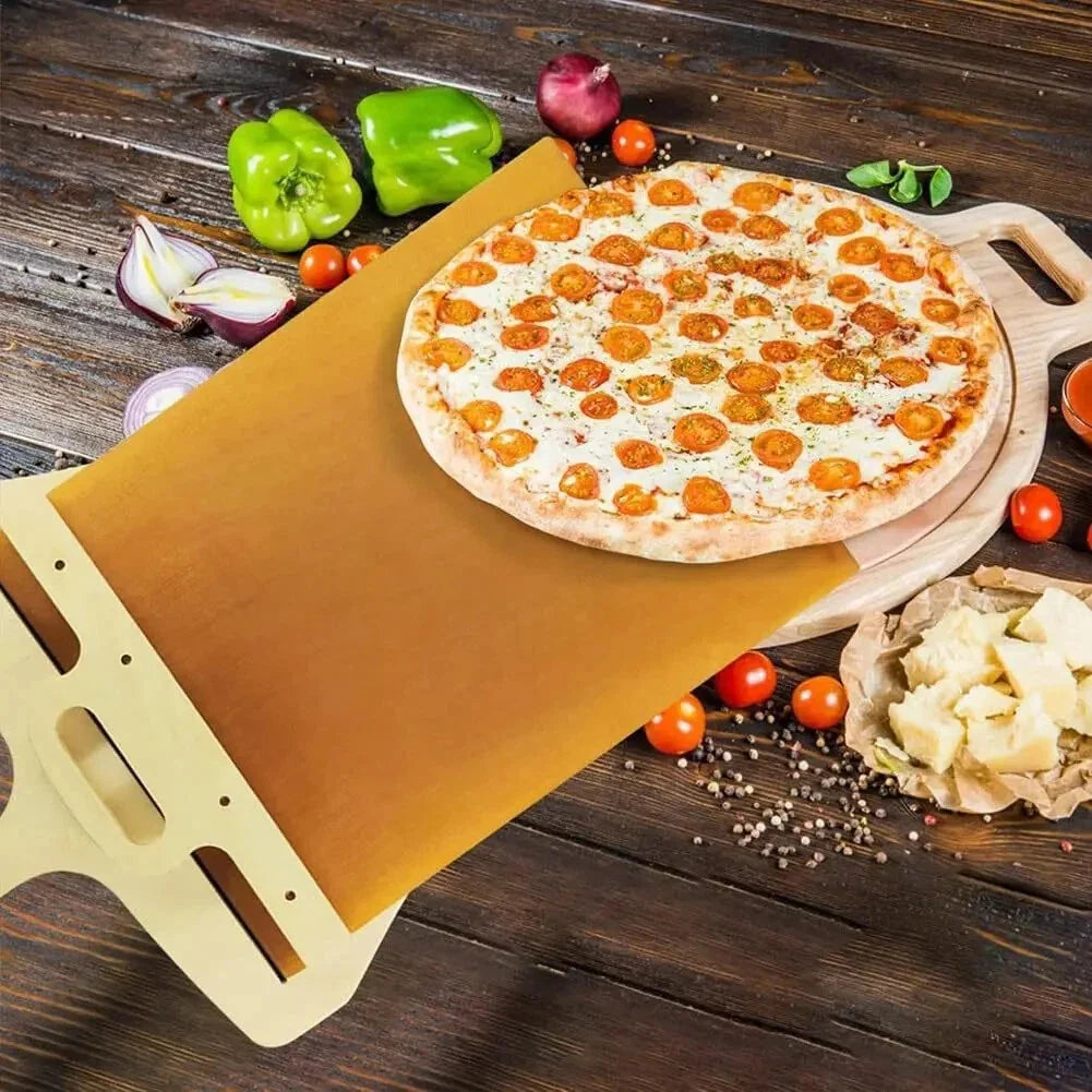 Pizza Peel Slim Stainless Steel Blade Wooden Handle