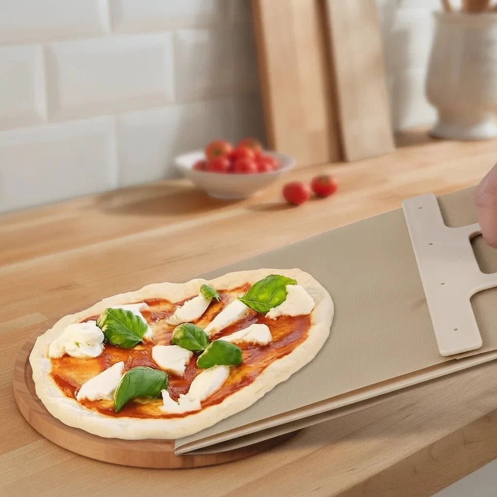 Pizza Peel Slim Stainless Steel Blade Wooden Handle