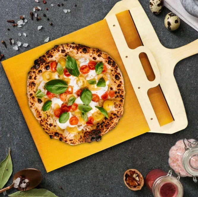 Pizza Peel Slim Stainless Steel Blade Wooden Handle