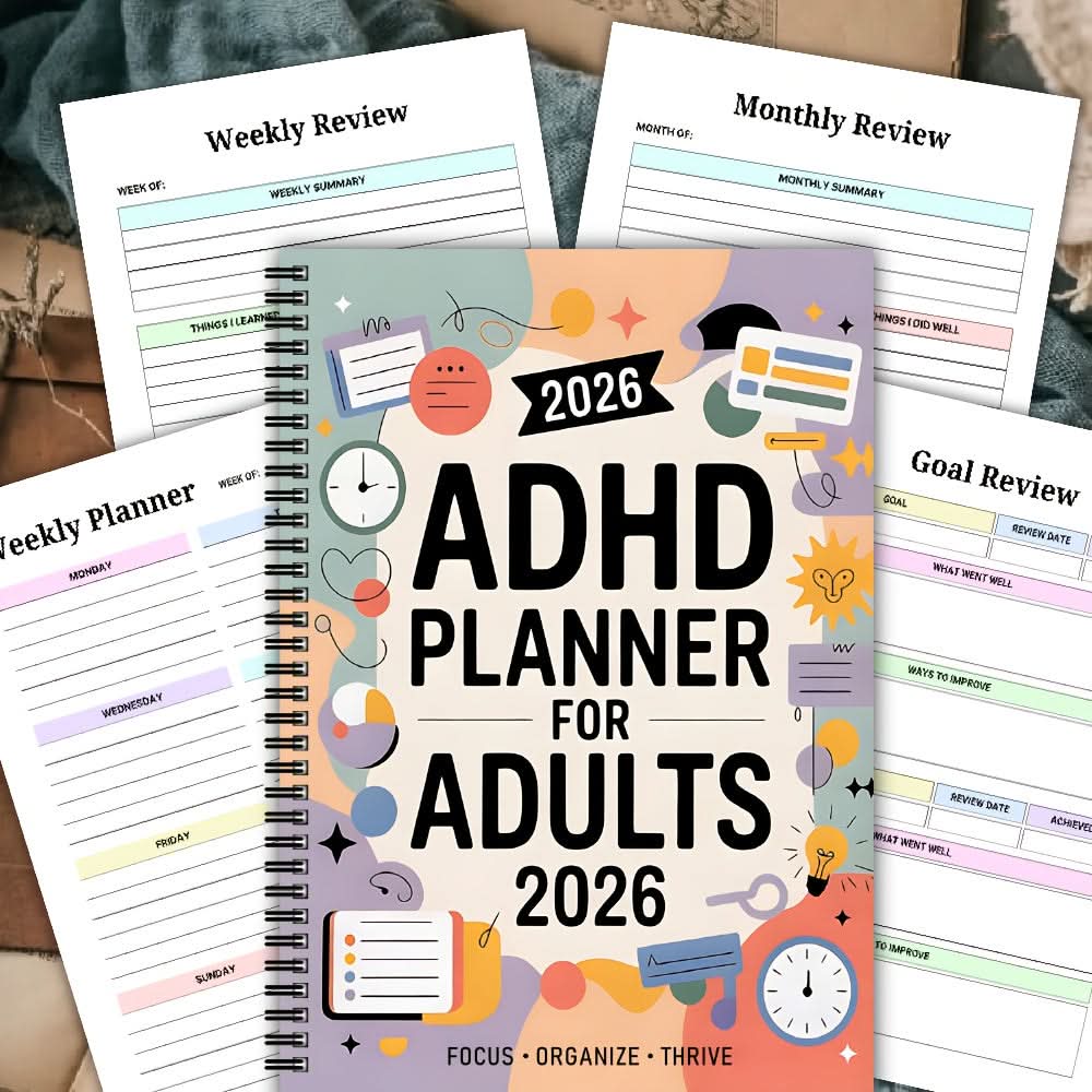 Planner ADHD Friendly Daily & Weekly Dated 2026