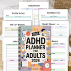 Planner ADHD Friendly Daily & Weekly Dated 2026