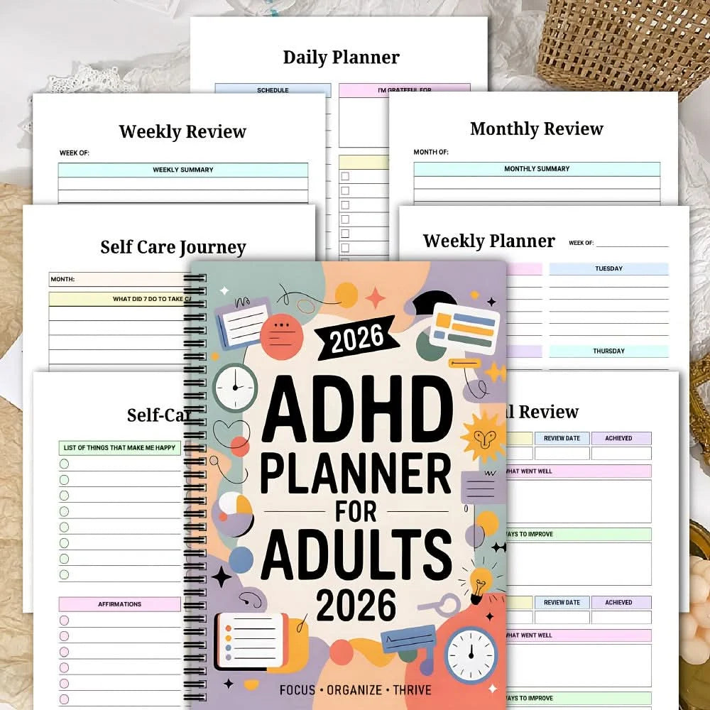 Planner ADHD Friendly Daily & Weekly Dated 2026