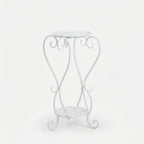 Plant Stand Two-Tier Curved Iron Tool-Free Assembly
