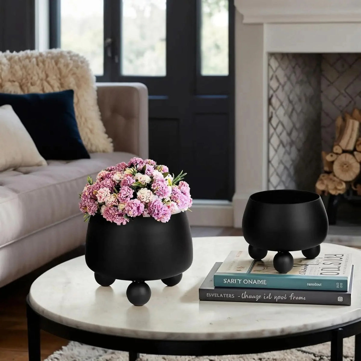 Planter Set Ceramic Modern Minimalist Set of 3