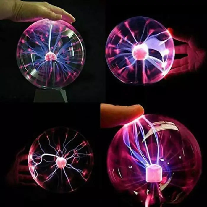 Plasma Ball Night Light Touch-Activated USB & Battery Powered