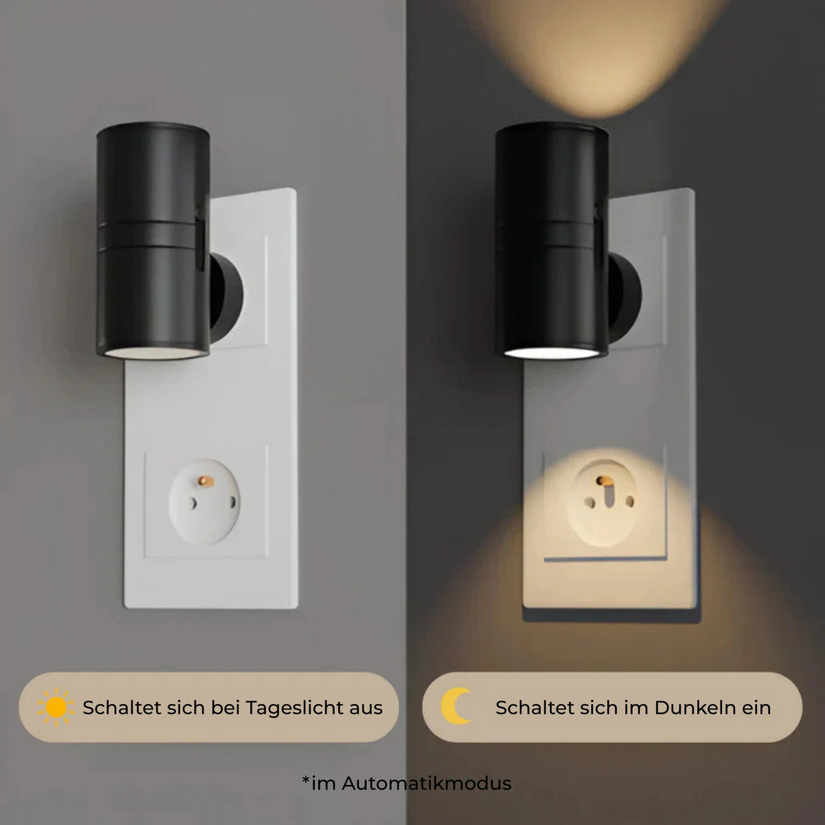 Plug-In Wall Light Adjustable Swivel Head Warm LED Glow