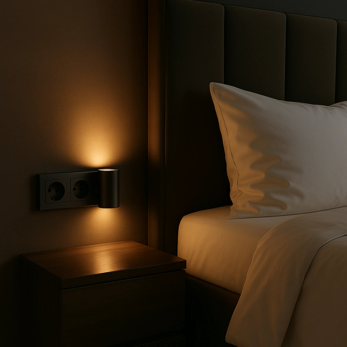 Plug-In Wall Light Adjustable Swivel Head Warm LED Glow