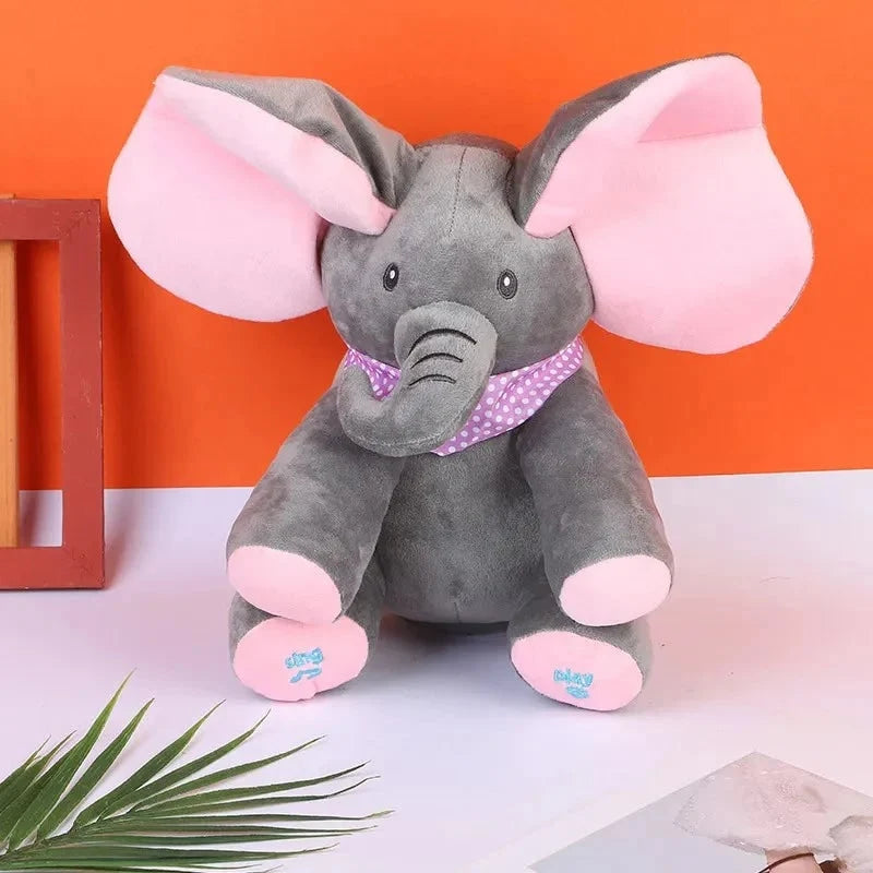 Plush Elephant Toy Movable Ears & Music