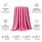 Plush Throw Blanket Ultra-Soft Microfiber Oversized 65x90