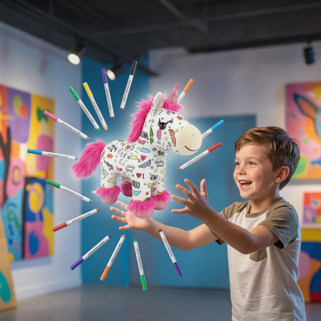 Plush Toy Paintable & Washable With 12 Non-Toxic Markers