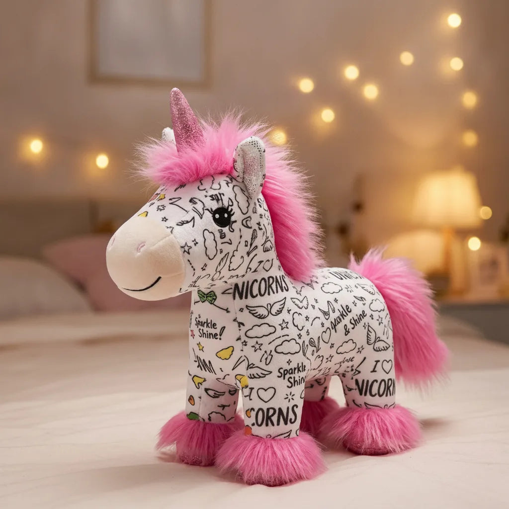 Plush Toy Paintable & Washable With 12 Non-Toxic Markers