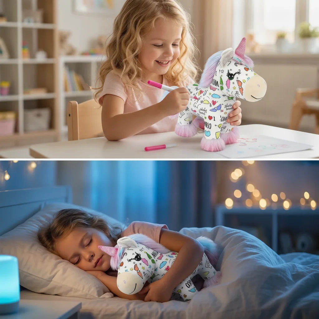Plush Toy Paintable & Washable With 12 Non-Toxic Markers