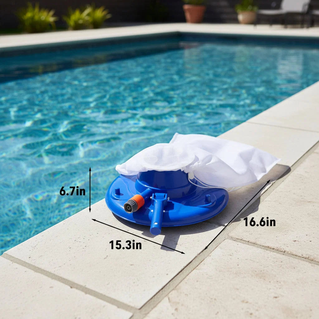 Pool Vacuum Cleaner Water-Powered Chemical-Free Reusable Filter