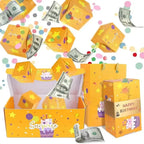 Pop-Up Gift Box Velvet-Lined Pop-Out Cubes & Gift Bag