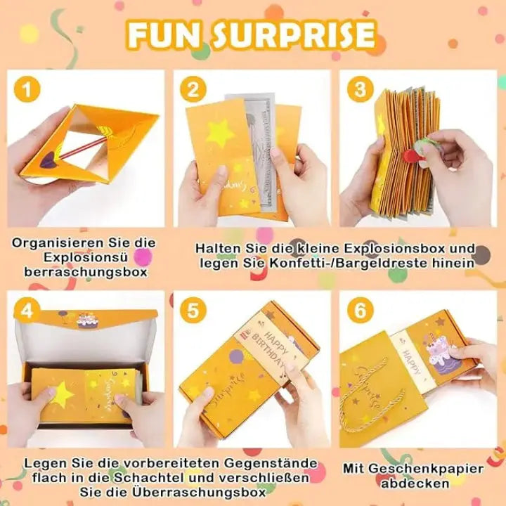 Pop-Up Gift Box Velvet-Lined Pop-Out Cubes & Gift Bag