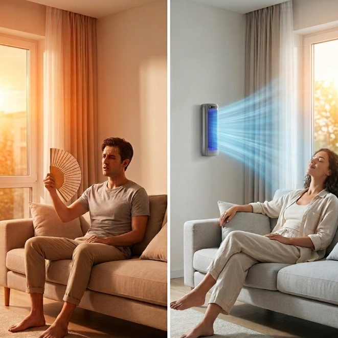 Portable Air Conditioner Drill-Free Wall Mount Whisper-Quiet