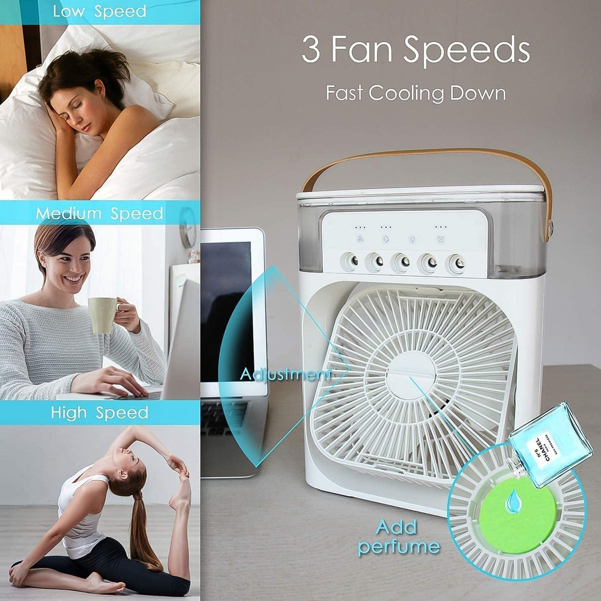 Portable Air Conditioner Water-Cooled USB Powered