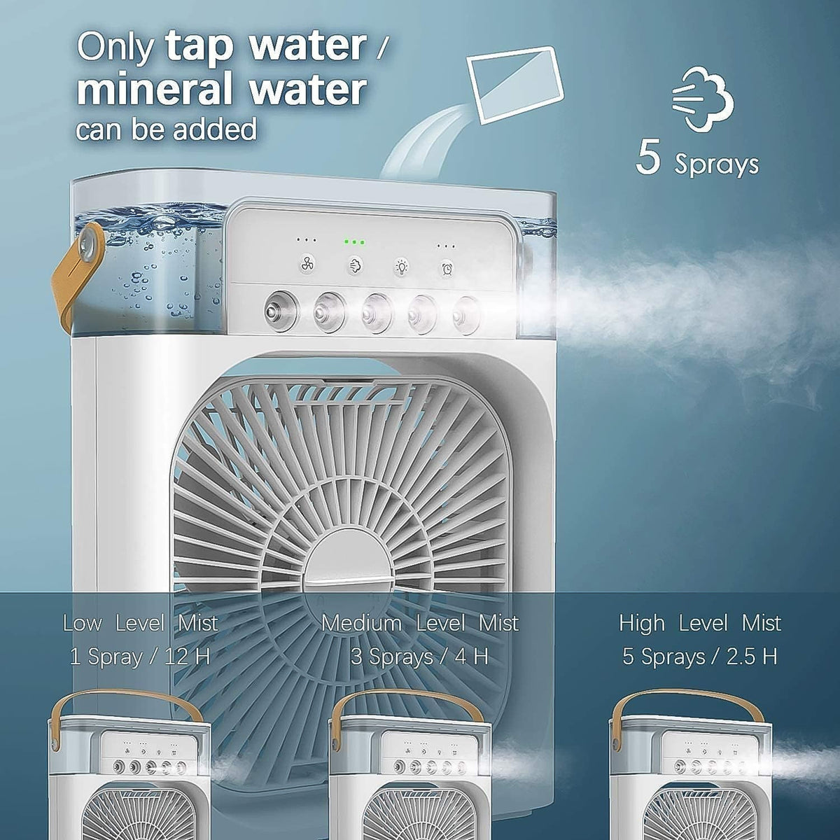 Portable Air Conditioner Water-Cooled USB Powered