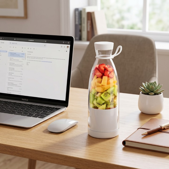 Portable Blender USB Rechargeable 6 Stainless Steel Blades BPA Free