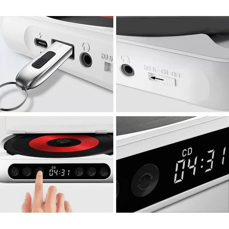 Portable CD Player Bluetooth Hi-Fi 6-Hour Battery