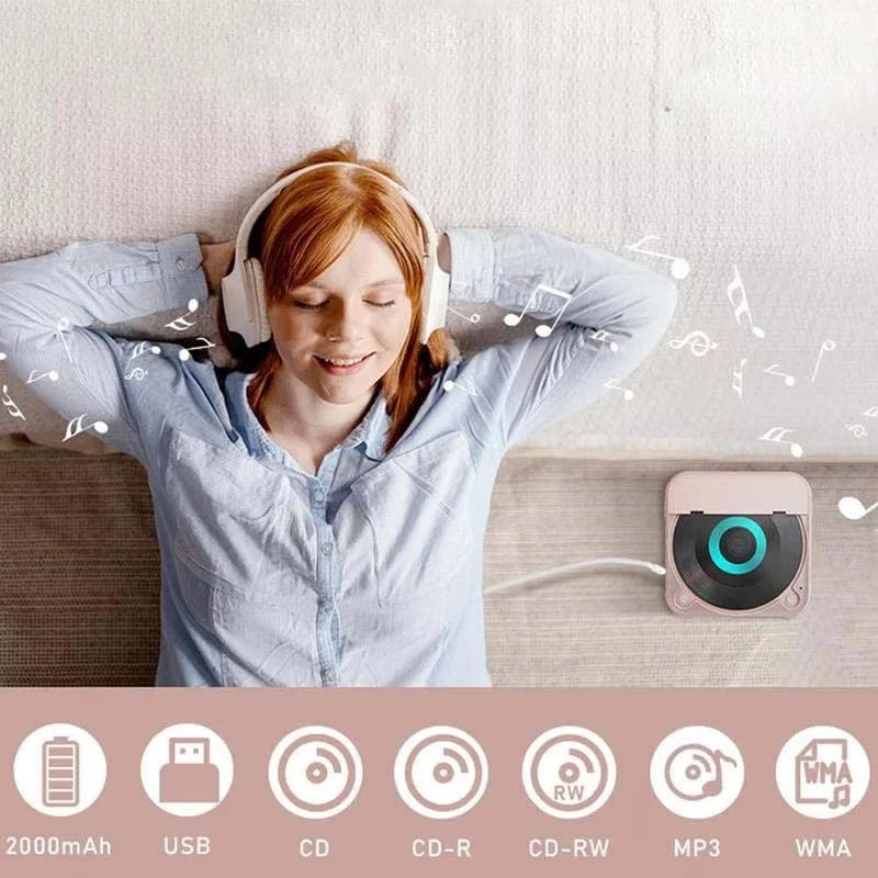 Portable CD Player Bluetooth Hi-Fi 6-Hour Battery
