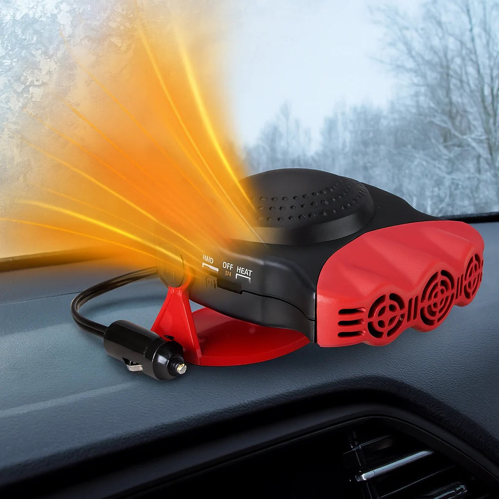 Portable Car Heater 12V Plug-In Heat & Fan Modes 180° Rotation