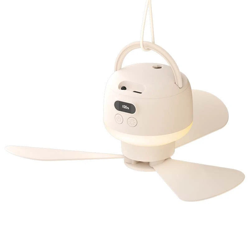 Portable Ceiling Fan Rechargeable Ultra-Quiet LED Light