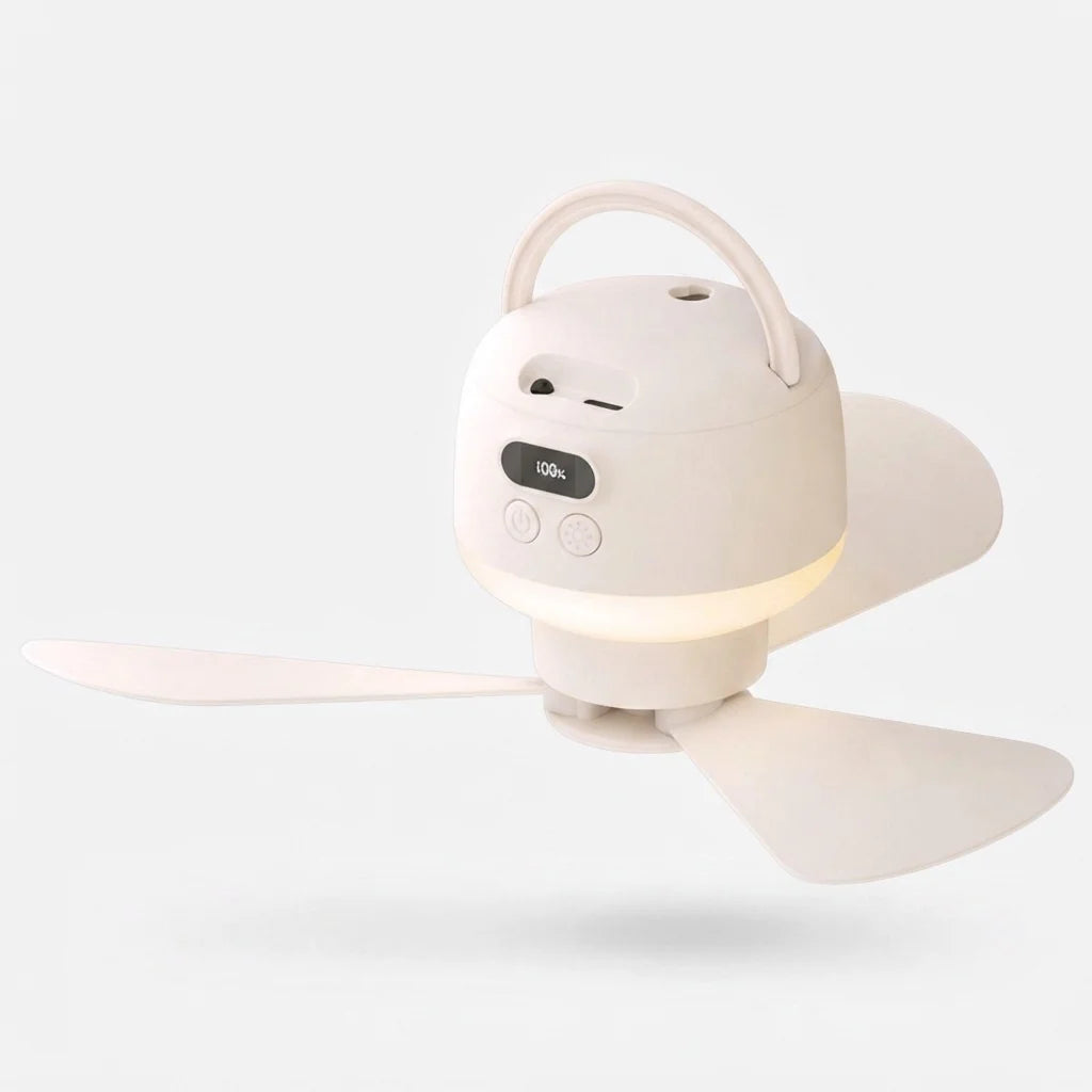 Portable Ceiling Fan Rechargeable Ultra-Quiet LED Light