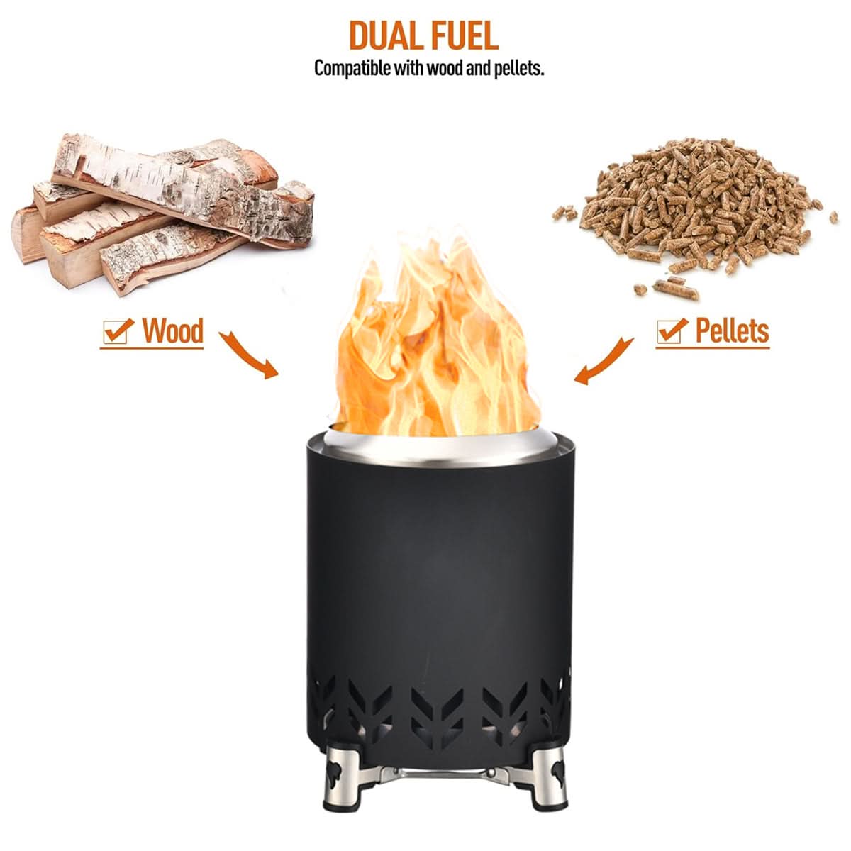 Portable Fire Bowl Heat-Resistant Metal Elevated Stand