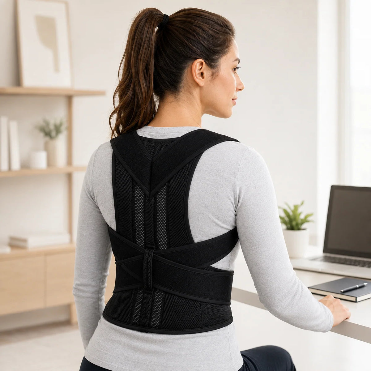 Posture Corrector Brace Adjustable Breathable Mesh Upper Back Support