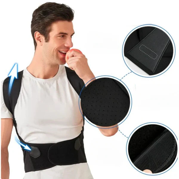 Posture Corrector Brace Adjustable Straps Discreet Under-Clothing Support