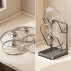 Pot Lid Holder U-Shaped Slots Removable Drip Tray