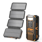 Power Bank Solar & Wireless Charging 20,000mAh Built-In Cables