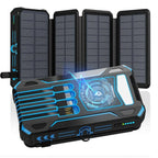 Power Bank Solar & Wireless Charging 20,000mAh Built-In Cables
