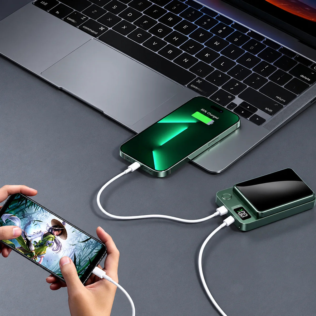 Power Bank Wireless Qi 15W Fast Charging 22.5W