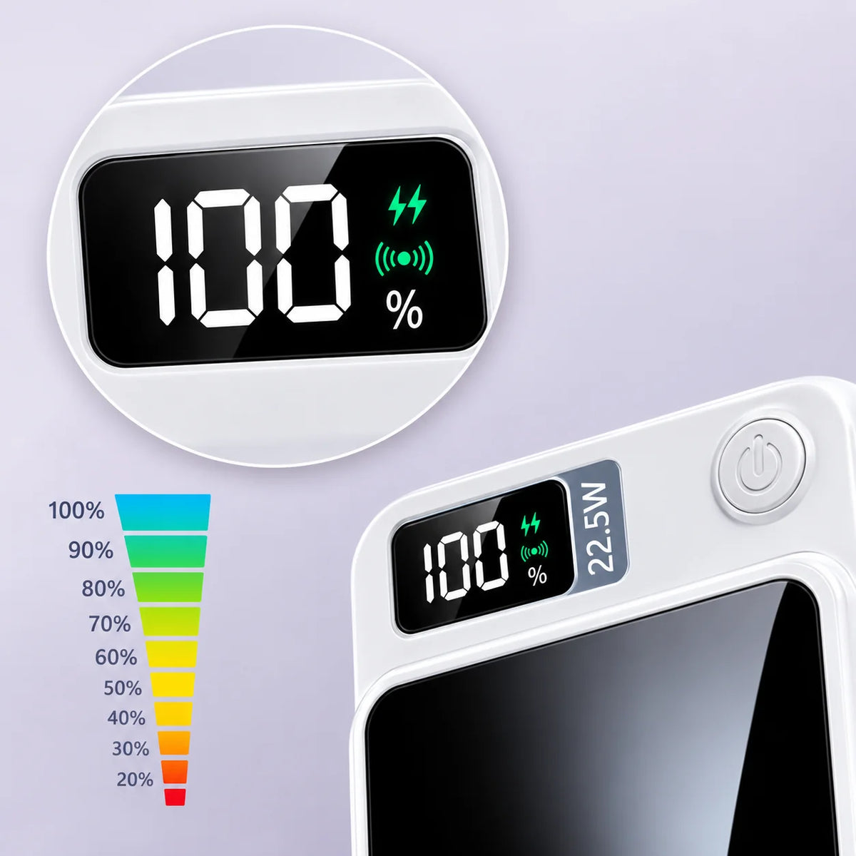 Power Bank Wireless Qi 15W Fast Charging 22.5W