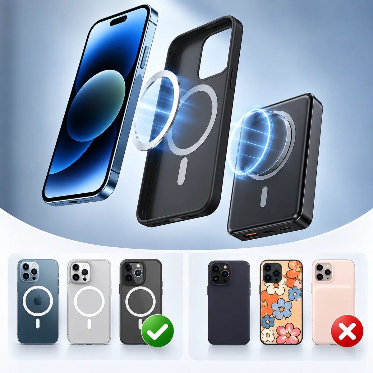 Power Bank Wireless Qi 15W Fast Charging 22.5W
