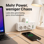 Power Strip 3 Outlets USB-A & USB-C Surge Protection