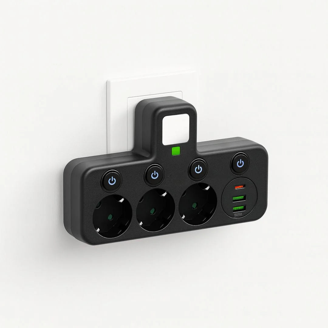 Power Strip 3 Outlets USB-A & USB-C Surge Protection