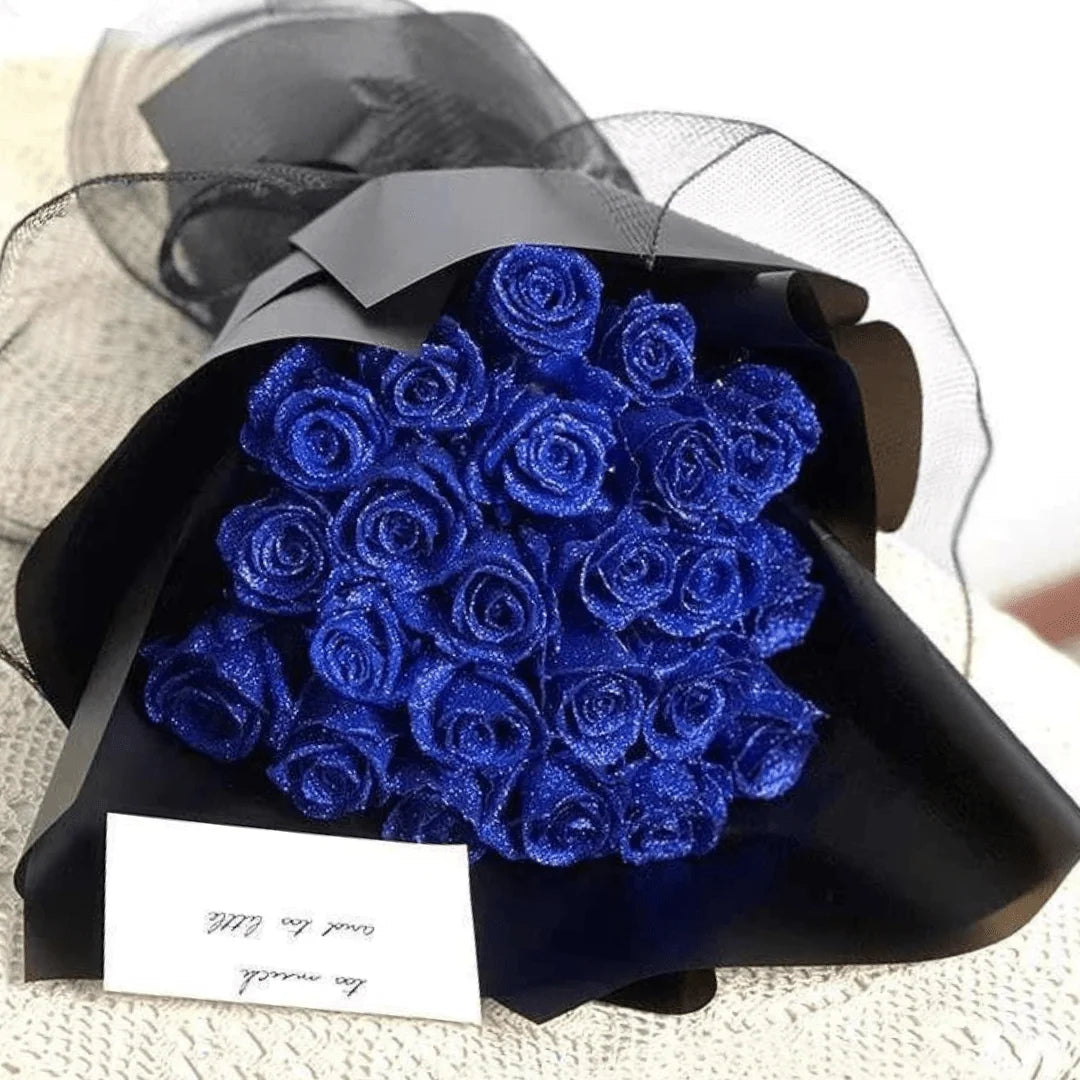 Preserved Roses Glitter-Coated Long-Lasting Floral Décor
