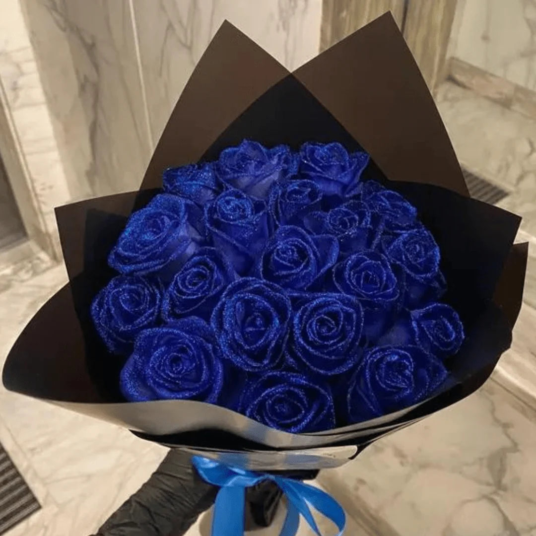 Preserved Roses Glitter-Coated Long-Lasting Floral Décor