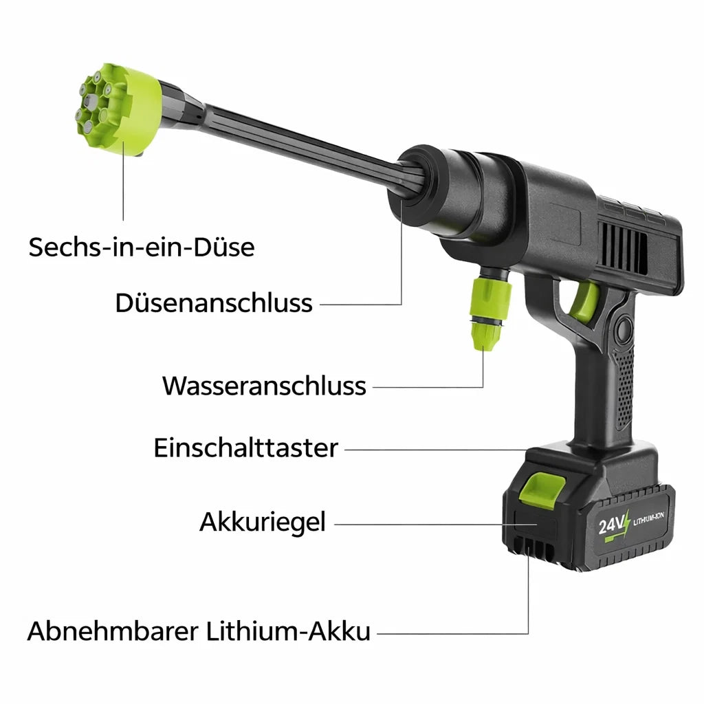 Pressure Washer Cordless Self-Priming 5m Hose