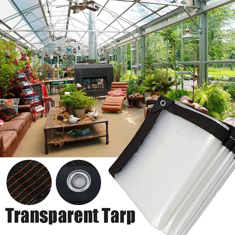 Protective Tarp Clear Translucent Weather-Resistant Tear-Resistant