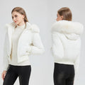 Puffer Jacket Lightweight Thermal Lining Detachable Hood & Faux Fur Trim