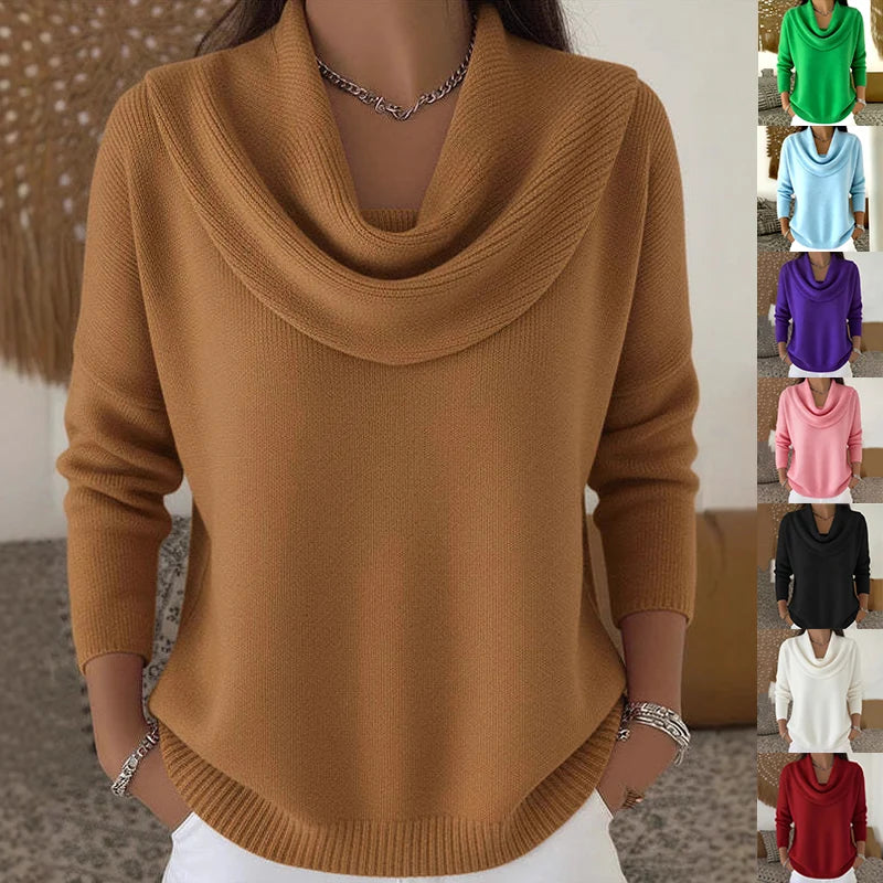 Pullover Sweater Thick Knit Loose Fit Long Sleeve
